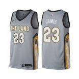 Men's Nike Cleveland Cavaliers #23 LeBron James Swingman Gray NBA Jersey - City Edition