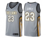 Men's Nike Cleveland Cavaliers #23 LeBron James Swingman Gray NBA Jersey - City Edition