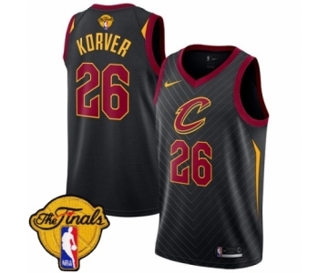 Men's Nike Cleveland Cavaliers #26 Kyle Korver Authentic Black 2018 NBA Finals Bound NBA Jersey Statement Edition