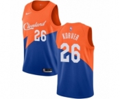 Men's Nike Cleveland Cavaliers #26 Kyle Korver Authentic Blue NBA Jersey - City Edition