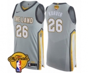 Men's Nike Cleveland Cavaliers #26 Kyle Korver Authentic Gray 2018 NBA Finals Bound NBA Jersey - City Edition