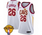 Men's Nike Cleveland Cavaliers #26 Kyle Korver Authentic White 2018 NBA Finals Bound NBA Jersey - Association Edition