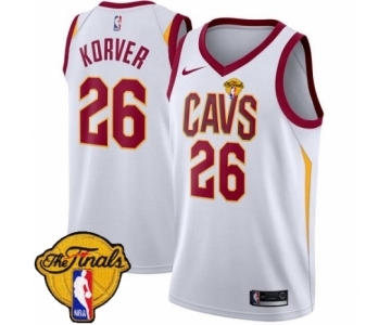 Men's Nike Cleveland Cavaliers #26 Kyle Korver Authentic White 2018 NBA Finals Bound NBA Jersey - Association Edition