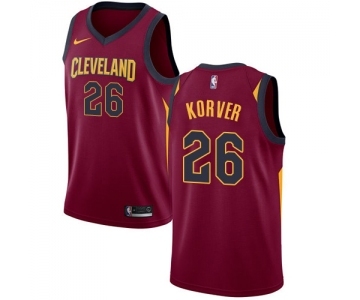 Men's Nike Cleveland Cavaliers #26 Kyle Korver Swingman Maroon Road NBA Jersey - Icon Edition