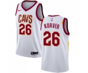 Men's Nike Cleveland Cavaliers #26 Kyle Korver Swingman White Home NBA Jersey - Association Edition