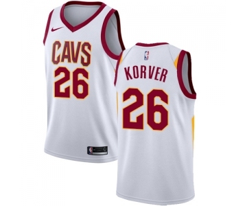 Men's Nike Cleveland Cavaliers #26 Kyle Korver Swingman White Home NBA Jersey - Association Edition