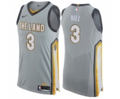 Men's Nike Cleveland Cavaliers #3 George Hill Authentic Gray NBA Jersey - City Edition