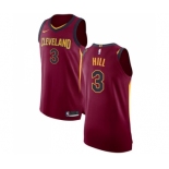 Men's Nike Cleveland Cavaliers #3 George Hill Authentic Maroon NBA Jersey - Icon Edition