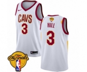 Men's Nike Cleveland Cavaliers #3 George Hill Authentic White 2018 NBA Finals Bound NBA Jersey - Association Edition