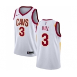 Men's Nike Cleveland Cavaliers #3 George Hill Authentic White NBA Jersey - Association Edition