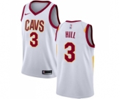 Men's Nike Cleveland Cavaliers #3 George Hill Authentic White NBA Jersey - Association Edition