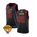 Men's Nike Cleveland Cavaliers #32 Jeff Green Authentic Black 2018 NBA Finals Bound NBA Jersey Statement Edition