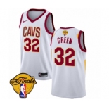 Men's Nike Cleveland Cavaliers #32 Jeff Green Authentic White 2018 NBA Finals Bound NBA Jersey - Association Edition