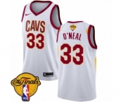 Men's Nike Cleveland Cavaliers #33 Shaquille O'Neal Authentic White 2018 NBA Finals Bound NBA Jersey - Association Edition