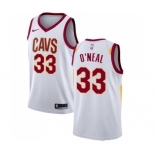 Men's Nike Cleveland Cavaliers #33 Shaquille O'Neal Authentic White Home NBA Jersey - Association Edition