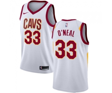 Men's Nike Cleveland Cavaliers #33 Shaquille O'Neal Authentic White Home NBA Jersey - Association Edition