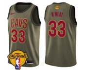 Men's Nike Cleveland Cavaliers #33 Shaquille O'Neal Swingman Green Salute to Service 2018 NBA Finals Bound NBA Jersey