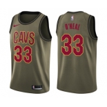 Men's Nike Cleveland Cavaliers #33 Shaquille O'Neal Swingman Green Salute to Service NBA Jersey