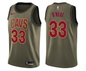 Men's Nike Cleveland Cavaliers #33 Shaquille O'Neal Swingman Green Salute to Service NBA Jersey