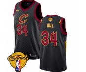 Men's Nike Cleveland Cavaliers #34 Tyrone Hill Authentic Black 2018 NBA Finals Bound NBA Jersey Statement Edition