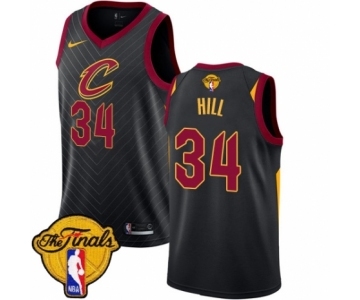 Men's Nike Cleveland Cavaliers #34 Tyrone Hill Authentic Black 2018 NBA Finals Bound NBA Jersey Statement Edition