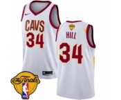 Men's Nike Cleveland Cavaliers #34 Tyrone Hill Authentic White 2018 NBA Finals Bound NBA Jersey - Association Edition