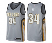 Men's Nike Cleveland Cavaliers #34 Tyrone Hill Swingman Gray NBA Jersey - City Edition