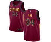 Men's Nike Cleveland Cavaliers #34 Tyrone Hill Swingman Maroon Road NBA Jersey - Icon Edition