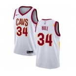 Men's Nike Cleveland Cavaliers #34 Tyrone Hill Swingman White Home NBA Jersey - Association Edition