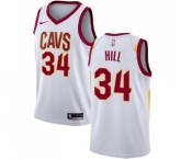 Men's Nike Cleveland Cavaliers #34 Tyrone Hill Swingman White Home NBA Jersey - Association Edition