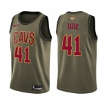 Men's Nike Cleveland Cavaliers #41 Ante Zizic Swingman Green Salute to Service 2018 NBA Finals Bound NBA Jersey