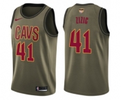 Men's Nike Cleveland Cavaliers #41 Ante Zizic Swingman Green Salute to Service 2018 NBA Finals Bound NBA Jersey