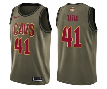 Men's Nike Cleveland Cavaliers #41 Ante Zizic Swingman Green Salute to Service 2018 NBA Finals Bound NBA Jersey