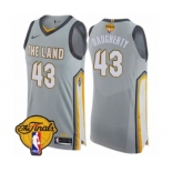 Men's Nike Cleveland Cavaliers #43 Brad Daugherty Authentic Gray 2018 NBA Finals Bound NBA Jersey - City Edition