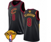 Men's Nike Cleveland Cavaliers #8 Jordan Clarkson Authentic Black 2018 NBA Finals Bound NBA Jersey Statement Edition