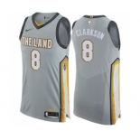 Men's Nike Cleveland Cavaliers #8 Jordan Clarkson Authentic Gray NBA Jersey - City Edition