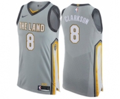 Men's Nike Cleveland Cavaliers #8 Jordan Clarkson Authentic Gray NBA Jersey - City Edition