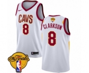 Men's Nike Cleveland Cavaliers #8 Jordan Clarkson Authentic White 2018 NBA Finals Bound NBA Jersey - Association Edition