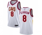 Men's Nike Cleveland Cavaliers #8 Jordan Clarkson Authentic White NBA Jersey - Association Edition