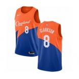 Men's Nike Cleveland Cavaliers #8 Jordan Clarkson Swingman Blue NBA Jersey - City Edition