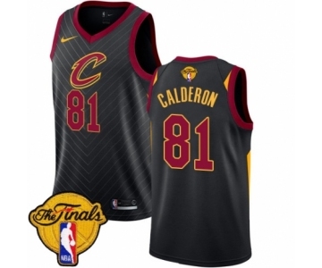 Men's Nike Cleveland Cavaliers #81 Jose Calderon Authentic Black 2018 NBA Finals Bound NBA Jersey Statement Edition