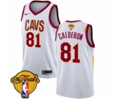 Men's Nike Cleveland Cavaliers #81 Jose Calderon Authentic White 2018 NBA Finals Bound NBA Jersey - Association Edition