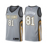 Men's Nike Cleveland Cavaliers #81 Jose Calderon Swingman Gray NBA Jersey - City Edition