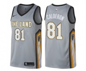 Men's Nike Cleveland Cavaliers #81 Jose Calderon Swingman Gray NBA Jersey - City Edition