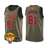 Men's Nike Cleveland Cavaliers #81 Jose Calderon Swingman Green Salute to Service 2018 NBA Finals Bound NBA Jersey