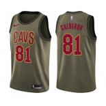 Men's Nike Cleveland Cavaliers #81 Jose Calderon Swingman Green Salute to Service NBA Jersey