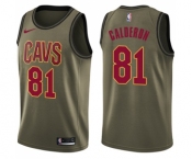 Men's Nike Cleveland Cavaliers #81 Jose Calderon Swingman Green Salute to Service NBA Jersey