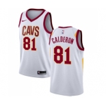 Men's Nike Cleveland Cavaliers #81 Jose Calderon Swingman White Home NBA Jersey - Association Edition