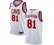 Men's Nike Cleveland Cavaliers #81 Jose Calderon Swingman White Home NBA Jersey - Association Edition