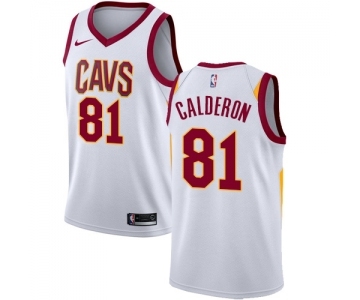 Men's Nike Cleveland Cavaliers #81 Jose Calderon Swingman White Home NBA Jersey - Association Edition